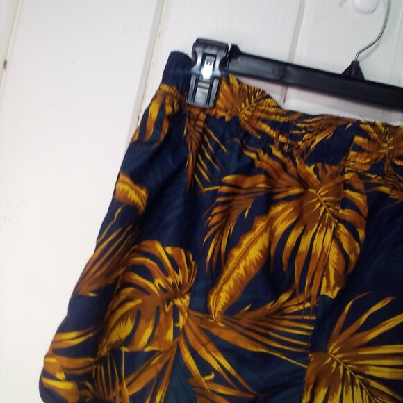 H & M Shorts Women S Mesh Liner Running Drawstring Tropical Blue Brown - Picture 10 of 14